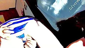 Play Looking to take it hard in my ass while my striped panties are pulled to the side by my cameraman