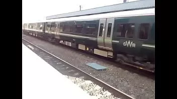 Play Train station wank and cum in toilet twyford