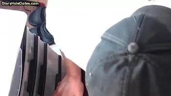 Play Gloryhole gay puts a cock in his throat while sucking it